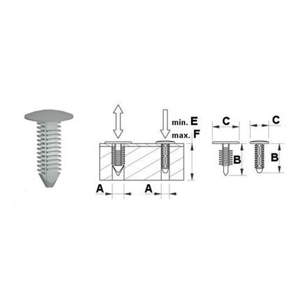 6.0x17.8x15.5mm lemelle clip TYPE 2 schwarz