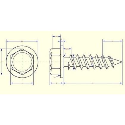 4.2x13 VERZINKT Sechskant-Blechschrauben mit Bund DIN 6928C