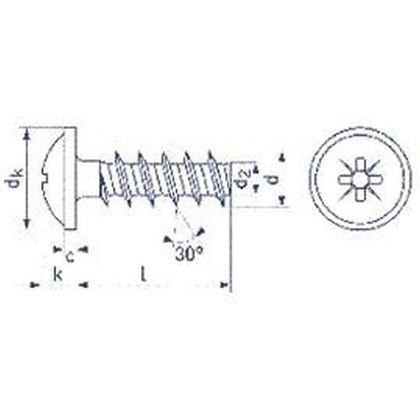3.5x14 F VERZINKT Schrauben Linsenkopf+flange mit Kreuzschlitz PZ PLASFAST 30
