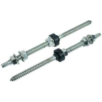 M10x250 A2 EDELSTAHL Stockschrauben mit holz und metrischem gewinde+schraubenmutter und scheibe