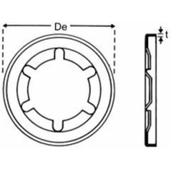 d. 4x11.5x1.3 StarLock-Sicherungsscheiben, VERZINKT