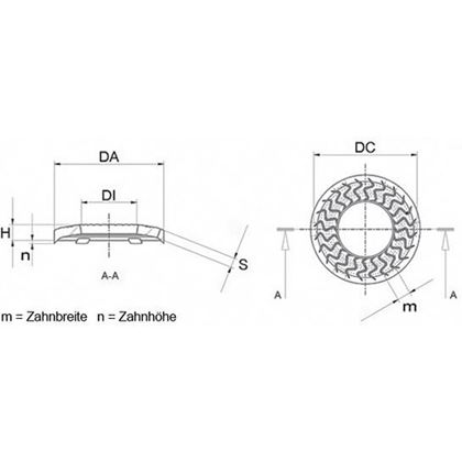 Sperrkantscheibe 10x20.25x1.6 GEOMET 321 TECKENTRUP K