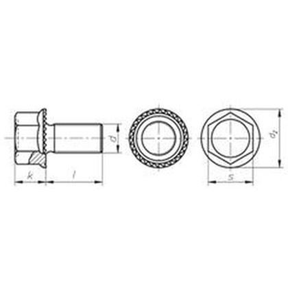 M6x10 VERZINKT cl.90 Sechskantschraube mit Flansch TENSILOCK