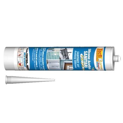 Acetat-Sanitär-Silicon mit Schimmelschutz, für Heimwerker- Anwendungen Tecfi weiß 280ml