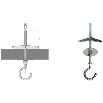 M4 Federklappdübel mit Rundhaken 600186