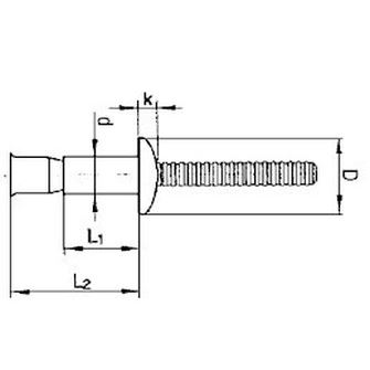 4.8x11 A2/A2 Blindnieten mit Flachkopf MONOBOLT