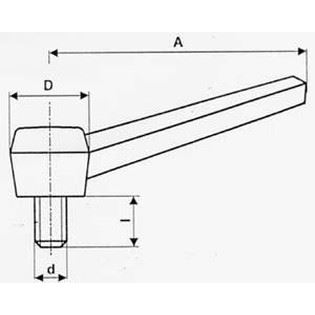 M12x21,5 Spannhebel SCHWARZ