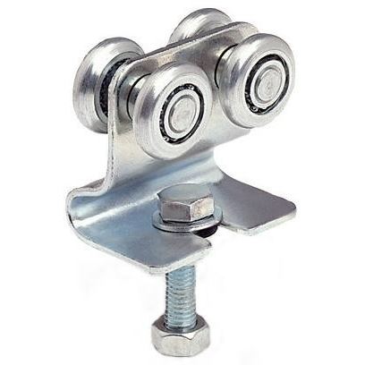 Klein Ein-Schienen Laufwagen mit 4 Rädern und Befestigung VERZINKT