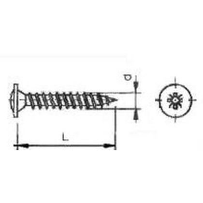3.0x30 BLAU VERZINKT Ruckwandschrauben mit kreuzschlitz