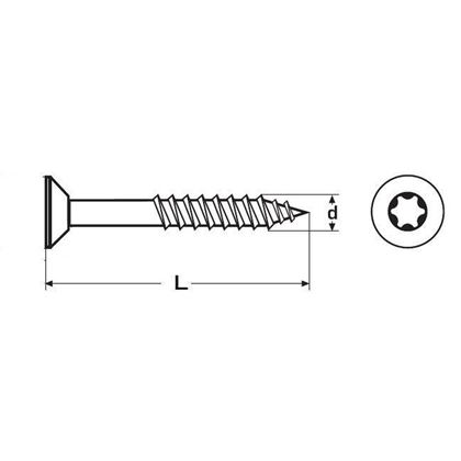 5.0x30/18 GELB VERZINKT Spanplattenschrauben, Senkkopf, Teilgewinde TORX 25