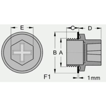 Gewindestopfen M16x1,5 mit Dichtung PA-6-Gelb