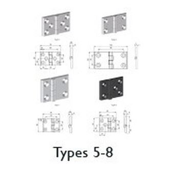 Metallblattscharniere 60x60 BLACK