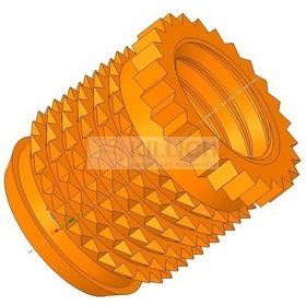 M4x6 MESSING Einpress-Gewinde-Einsätze, für Thermo- und Duroplaste TH