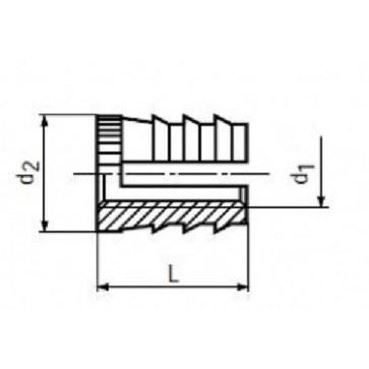 M6x9,5 MESSING Spreiz-Gewinde-Einsätze zum Einpressen BN 1050