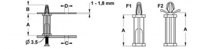 Stehbolzen 25.4x9x3.5