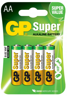 Alkaline-Batterie GP SUPER AA 1.5V, blister (4 stk)