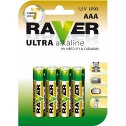 Ultra alkaline-Batterie RAVER AAA 1.5V, blister (4 stk)