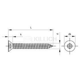 3.5x25 A2 EDELSTAHL Senk-Blechschrauben Mit TORX sicherheit PIN-TX