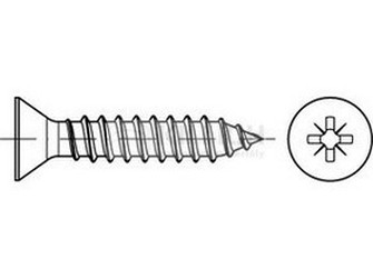 2.2x16 A2 EDELSTAHL Senk-Blechschrauben mit Kreuzschlitz DIN 7982