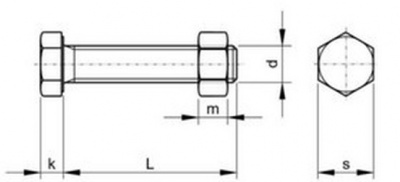 M27x90 FUER VERZINKT 8.8 CE Sechskantschrauben fur Stahlkonstruktionen ISO 4017/ISO 15048 mit Mutter