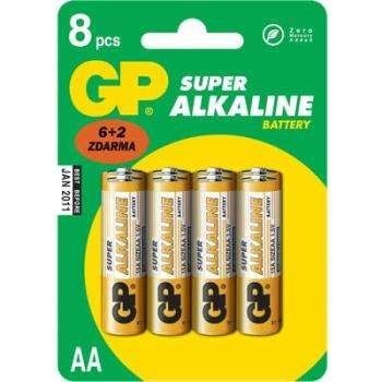 Alkaline-Batterie GP SUPER AA 1.5V, blister (8+4 stk)