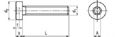 M3x5 A2 EDELSTAHL TORX Zylinderschrauben mit Innensechsrund und niedrigem Kopf BN 15857