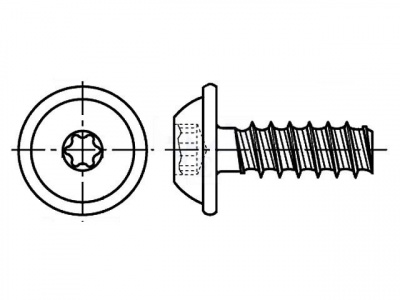 4x16 A2 EDELSTAHL schrauben Linsenkopf mit angepresster Scheibe,mit Innensechsrund TORX