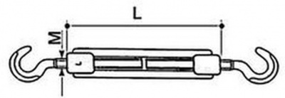 M6 A4 EDELSTAHL Spanschlosser mit zwei Haken DIN 1480
