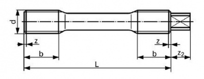 M12x100 A4 EDELSTAHL Gewindebolzen 2510-L