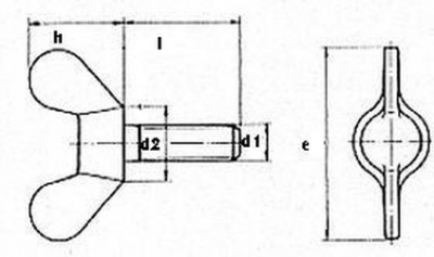 M5x10 VERZINKT Flugelschrauben DIN 316 GT