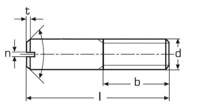 M6x25 BLANK 14H Schaftschrauben mit Schlitz und Kegelkuppe DIN 427