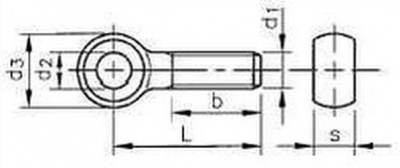 M6x60 A2 EDELSTAHL Augenschrauben, Teilgewinde DIN 444B