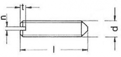 M4x8 MESSING Gewindestifte mit Schlitz und Spitze DIN 553