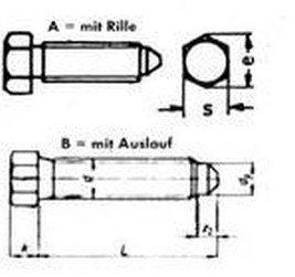 M8x25 BLANK 8.8 Sechskantschrauben mit Ansatzspitze DIN 564B