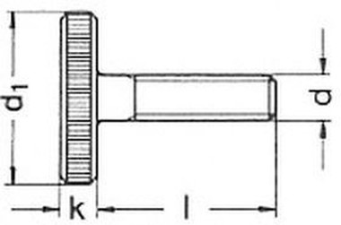 M6x16 BLANK 5.8 Rändelschrauben, niedrige form DIN 653