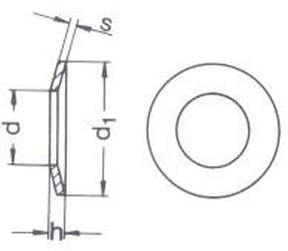 M5 d. 5.3x11x1.2 A2 edelstahl Spannscheiben DIN 6796