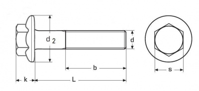 M5x20 A2 EDELSTAHL Sechskantschrauben mit Flansch, Vollgewinde DIN 6921