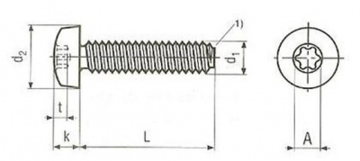 M4x8 VERZINKT Gewindefurchende Schrauben, Linsenkopf, TORX DIN 7500 C-TX