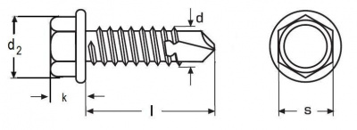 6.3x150 Self-drilling hexagon head screws with collar 6,7x16 TITAN