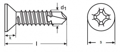 3.5x25 A2 EDELSTAHL Bohrschrauben mit Senkkopf DIN 7504P