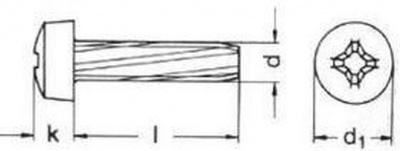 M3x6 VERZINKT Gewinde-Schneidschrauben mit Kreuzschlitz mit Senkkopf DIN 7516D