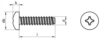 3.9x16 BLANK Linsen-Blechschrauben mit Kreuzschlitz DIN 7981 F