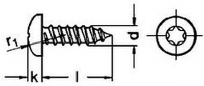 3.5x9.5 A2 EDELSTAHL Linsen-Blechschrauben mit TORX DIN 7981 TX
