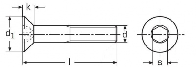 Nr. 8-32x1/2 UNC BLANK 10.9 Sechskantschraube mit Innensechskant DIN 7991 - ISO 10642