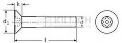 M6x35 VERZINKT 8.8 Sechskantschraube mit Innensechskant TORX DIN 7991 - ISO 10642 TX