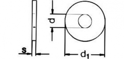 M3 d. 3.2x9x0.8 NICKEL Flache Schieben, Aussendurchmesser ca. 3 d DIN 9021