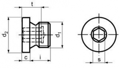 M10x1.0 A4 EDELSTAHL Verschlussschrauben mit Bund und Innensechskant, zylinder Gewinde DIN 908