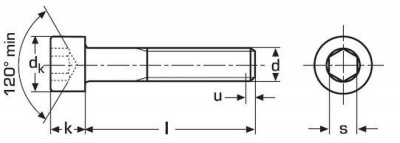 NR.10-32x1.1/4 UNF A2 EDELSTAHL Zylinderschrauben mit Innensechskant  DIN 912
