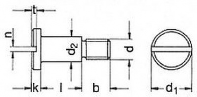 M5x4 BLANK 5.8 Flachkopfschrauben mit Schlitz und Ansatz DIN 923