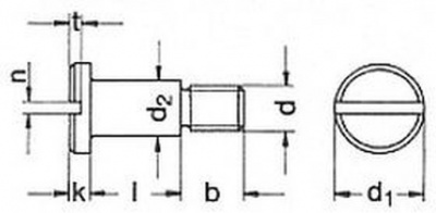 M6x8 BLANK 5.8 Flachkopfschrauben mit schlitz und ansatz DIN 923